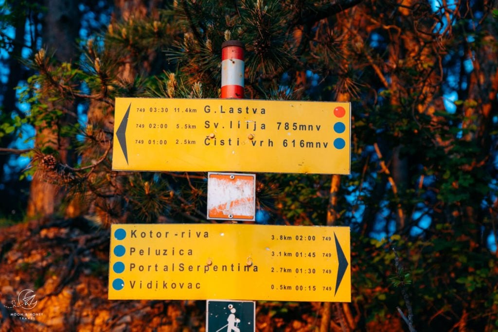 Fort Vrmac Trail Sign, Kotor, Montenegro